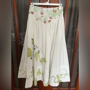 Anthropologie Swan Gossip Basque Waist Floral Maxi Skirt